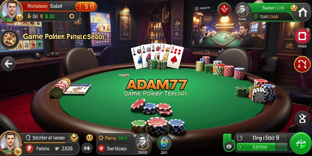 Tampilan gameplay menarik dari aplikasi ADAM77 Poker.