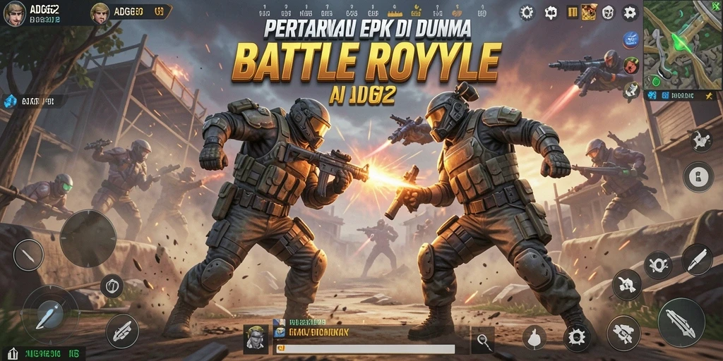 Gameplay seru ADG62 dalam pertempuran Battle Royale.