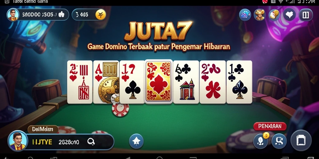 Tampilan gameplay seru di JUTA7, nikmati permainan Domino.