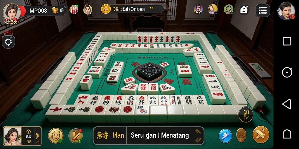 Screenshot MPO08 menampilkan permainan Mahjong yang menarik.
