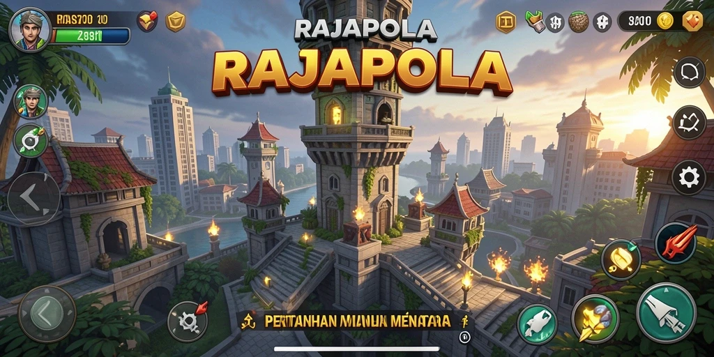 Tampilan gameplay RAJAPOLA dengan strategi Tower Defense yang seru.