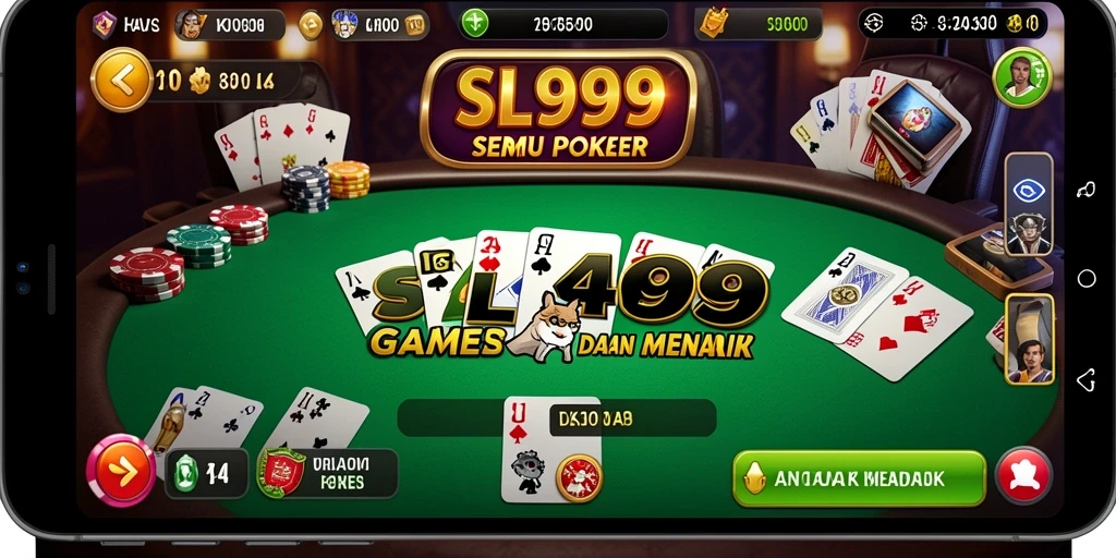 Tampilan gameplay poker yang mendebarkan dalam SL999.